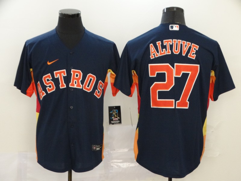 Men Houston Astros #27 Altuve Blue Nike Game MLB Jerseys->colorado rockies->MLB Jersey